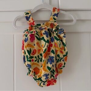 Girls Floral Fruit Bubble Romper